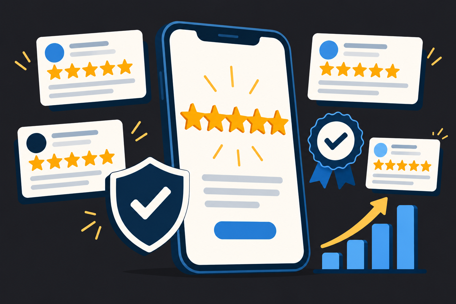 Five-star customer reviews for a heavy-duty truck repair shop